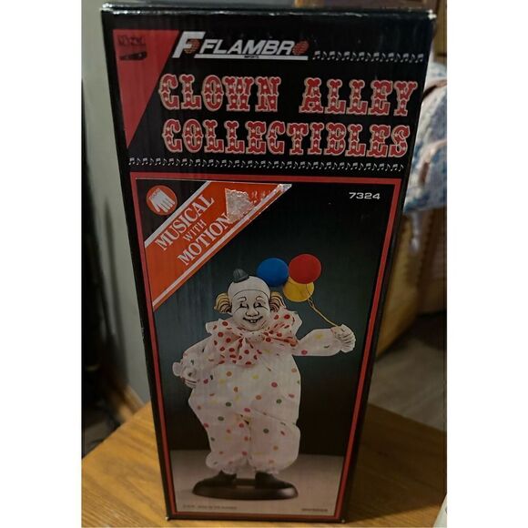 Flambro Circus World Museum Mechanical Movement Clown Grotesque Musical Song - Picture 7 of 10
